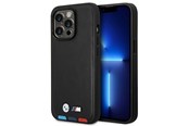 Handys - Cover & Cases - BMW BMHMP14X22PTDK iPhone 14 Pro Max 6.7 "black / black Leather Stamp Tricolor Magsafe - 3666339089337