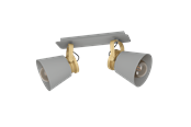 Lampen - EGLO TWICKEN SPOTSCHIENE 2L E27 GRAU/GOLD - 43836