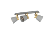 Lampen - EGLO TWICKEN SPOTSCHIENE 3L E27 GRAU/GOLD - 43837