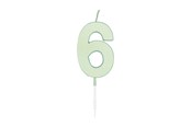 Spielzeug - Globos Cake candle 4.5cm Pastel Mint no. 6 - 1196