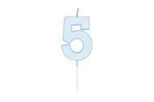 Spielzeug - Globos Cake candle 4.5cm Pastel Blue no. 5 - 1185