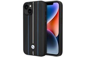 Handys - Cover & Cases - BMW BMHCP14S22RVSK iPhone 14 6.1" black/black hardcase Leather Stamp Blue Lines - 3666339066321