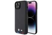 Handys - Cover & Cases - BMW BMHCP15M22PTDK iPhone 15 Plus 6.7" black/black Leather Stamp Tricolor - 3666339143350