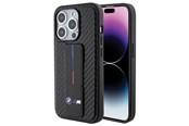 Handys - Cover & Cases - BMW Grip Stand Smooth & Carbon case for iPhone 15 Pro - black - 3666339204464