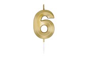 Spielzeug - Globos Cake Candle 6cm Metallic Gold no. 6 - 1016