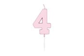 Spielzeug - Globos Cake candle 4.5cm Pastel Pink no. 4 - 1114
