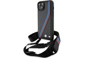 Handys - Cover & Cases - BMW M Edition Carbon Tricolor Lines & Strap case for iPhone 15 Plus / 14 Plus - black - 3666339235666