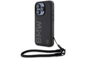 Handys - Cover & Cases - BMW Signature Leather Wordmark Cord case for iPhone 15 Pro Max - black - 3666339232689