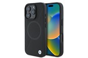 Handys - Cover & Cases - BMW Signature Leather Half Textured & Circle MagSafe case for iPhone 16 Pro - black - 3666339323424