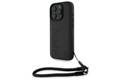 Handys - Cover & Cases - BMW Signature Leather Wordmark Cord Case for iPhone 16 Pro - Black - 3666339323462