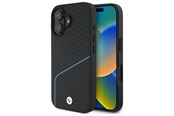 Handys - Cover & Cases - BMW Sign Leather Textured And Line MagSafe iPhone 16 Case - Black - 3666339323288