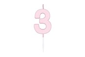 Spielzeug - Globos Cake candle 4.5cm Pastel Pink no. 3 - 1113