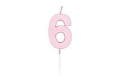 Spielzeug - Globos Cake candle 4.5cm Pastel Pink no. 6 - 1116