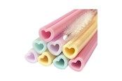 Spielzeug - Globos Reusable Silicone Straws Watercolors Hearts - 8 pcs. - 4488