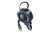 Handys - Adapter und Ladegeräte - Baseus PrimeTrip VR2 30W + 30W Car Charger with Retractable USB-C Cable - Black - C0206401