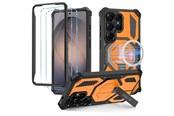 Handys - Cover & Cases - Tech-Protect MagBlast MagSafe Case + Tempered Glass 2-Pack for Samsung Galaxy S26 Ultra - Black and Orange - 5906302323746