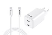 Netzteile für Laptops - Sandberg AC Charger USB-C PD65W EU 1.5M - Dual-Port | GaN III | 65 - 441-75
