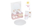 Puppen & Zubehör - Micki Lundby Toilettenset mit Toilettenbürste, Toilettenpapier, Korb, Waschbecken & Spiegel. Toilettensitz lässt sich öffnen. Ab 3 Jahren - 18392