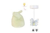 Puppen & Zubehör - Micki Lundby Schmetterlings-Deckenlampe mit Licht & grünem Pouf. Benötigt 2x CR2032 Batterien (nicht enthalten). 15-Minuten-Auto-Abschaltung. - 18402