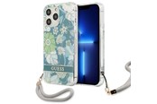 Handys - Cover & Cases - GUESS GUHCP13XHFLSN iPhone 13 Pro Max 6.7" green/green hardcase Flower Strap - 3666339040505