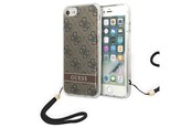 Handys - Cover & Cases - GUESS GUOHCI8H4STW iPhone SE 2022 / SE 2020 / 7/ 8 brown/brown hardcase 4G Print Strap - 3666339055196