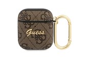 Handys - Anderes Zubehör - GUESS GUA24GSMW AirPods cover brown / brown 4G Script Metal Collection - 3666339009724