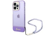 Handys - Cover & Cases - GUESS GUHCP14LHGCOHU iPhone 14 Pro 6.1" purple/purple hardcase Translucent Pearl Strap - 3666339064228