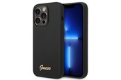 Handys - Cover & Cases - GUESS Silicone Vintage Gold Logo iPhone 14 Pro Case - Black - 3666339064907