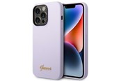 Handys - Cover & Cases - GUESS GUHCP14LSLSMU iPhone 14 Pro 6.1" purple/purple hard case Silicone Vintage Gold Logo - 3666339064983