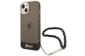 Handys - Cover & Cases - GUESS GUHCP14MHGCOHK iPhone 14 Plus 6.7 "black / black hardcase Translucent Pearl Strap - 3666339064174