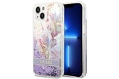 Handys - Cover & Cases - GUESS GUHCP14MLFLSU iPhone 14 Plus 6.7 "violet / purple hardcase Flower Liquid Glitter - 3666339088392
