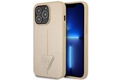 Handys - Cover & Cases - GUESS GUHCP14XPSATLE iPhone 14 Pro Max 6.7 "beige / beige hardcase SaffianoTriangle Logo - 3666339065430