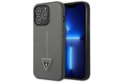 Handys - Cover & Cases - GUESS GUHCP14XPSATLG iPhone 14 Pro Max 6.7 "silver / silver hardcase SaffianoTriangle Logo - 3666339065478
