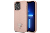 Handys - Cover & Cases - GUESS GUHCP14XPSATLP iPhone 14 Pro Max 6.7 "pink / pink hardcase SaffianoTriangle Logo - 3666339065515