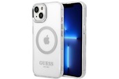 Handys - Cover & Cases - GUESS GUHMP14SHTRMS iPhone 14 6.1" silver/silver hard case Metal Outline Magsafe - 3666339069827