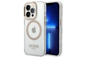Handys - Cover & Cases - GUESS GUHMP14XHTRMD iPhone 14 Pro Max 6.7 "gold / gold hard case Metal Outline Magsafe - 3666339069735