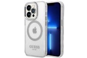 Handys - Cover & Cases - GUESS GUHMP14XHTRMS iPhone 14 Pro Max 6.7" silver/silver hard case Metal Outline Magsafe - 3666339069858
