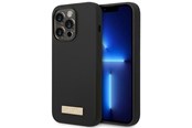 Handys - Cover & Cases - GUESS GUHMP14XSBPLK iPhone 14 Pro Max 6.7" black/black hard case Silicone Logo Plate MagSafe - 3666339070250