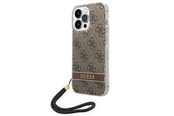 Handys - Cover & Cases - GUESS GUOHCP14LH4STW iPhone 14 Pro 6.1 "brown / brown hardcase 4G Print Strap - 3666339093853