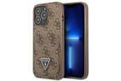 Handys - Cover & Cases - GUESS 4G Triangle Logo Cardslot Case for iPhone 13 Pro / 13 - Brown - 3666339048228