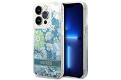 Handys - Cover & Cases - GUESS Flower Liquid Glitter case for iPhone 14 Pro Max - green - 3666339088453