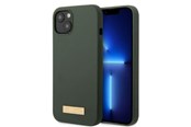 Handys - Cover & Cases - GUESS GUHMP13MSBPLA iPhone 13 6.1" green/khaki hard case Silicone Logo Plate MagSafe - 3666339056940