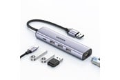 USB-Hubs - UGREEN CM475 Multifunction HUB / USB 3.0 - 3 x USB / 1x Eth. RJ-45 / USB-C PD USB-Hubs - USB 3.0 - 4 - Grau - 60554