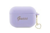 Handys - Anderes Zubehör - GUESS GUAP2LSCHSU AirPods Pro 2 cover purple/purple Silicone Charm Heart Collection - 3666339110994