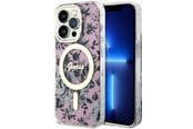 Handys - Cover & Cases - GUESS GUHMP14LHCFWSP iPhone 14 Pro 6.1" pink/pink hardcase Flower MagSafe - 3666339115579