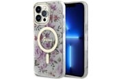 Handys - Cover & Cases - GUESS GUHMP14LHCFWST iPhone 14 Pro 6.1" transparent hardcase Flower MagSafe - 3666339115654