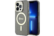 Handys - Cover & Cases - GUESS GUHMP14LHCMCGK iPhone 14 Pro 6.1" black/black hardcase Glitter Gold MagSafe - 3666339125585