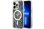 Handys - Cover & Cases - GUESS GUHMP14LHLEOPWB iPhone 14 Pro 6.1" blue/blue hardcase Leopard MagSafe - 3666339115739