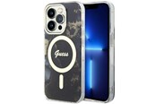 Handys - Cover & Cases - GUESS GUHMP14LHTMRSK iPhone 14 Pro 6.1" black/black hardcase Golden Marble MagSafe - 3666339115777