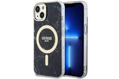 Handys - Cover & Cases - GUESS GUHMP14MPCUMAK iPhone 14 Plus 6.7" black/black hardcase Marble MagSafe - 3666339127251